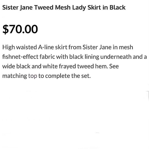 Sister Jane Black and White Skirt Set - Picture 15 of 16